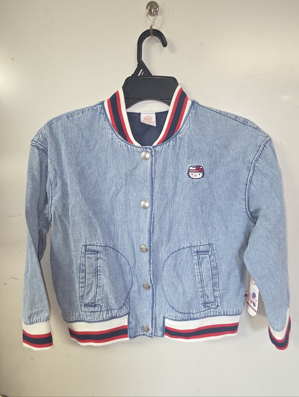 wonder nation Light Blue Denim Hello Kitty Jacket with Red & Navy Trim